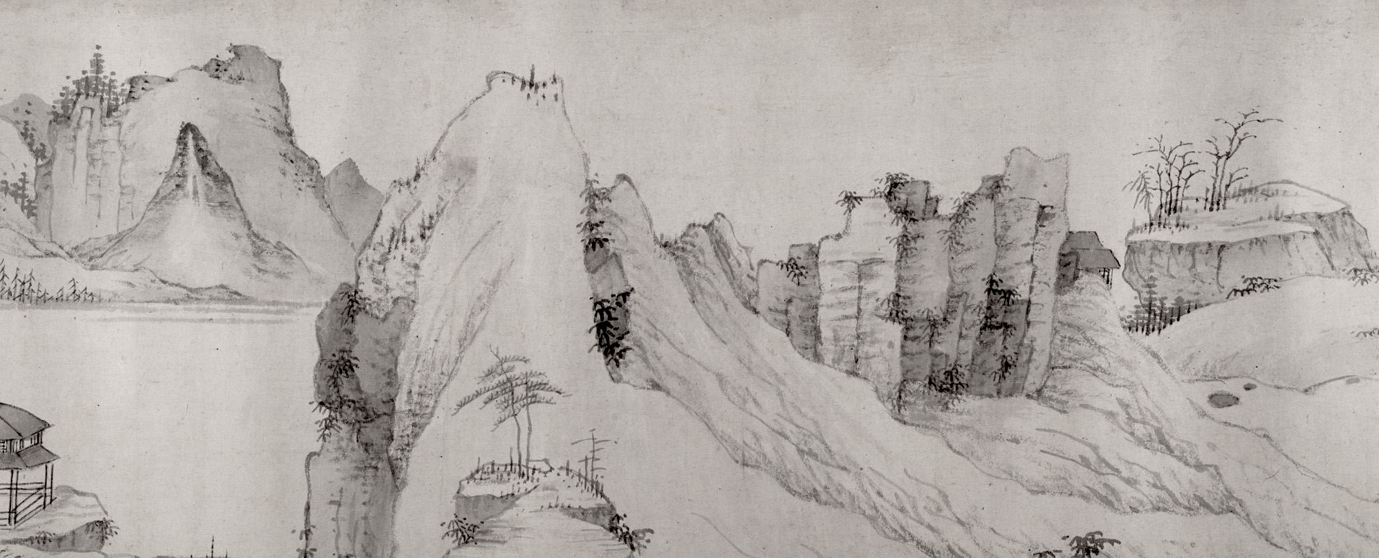 Japanese drawing of cliffs that are noble and pure